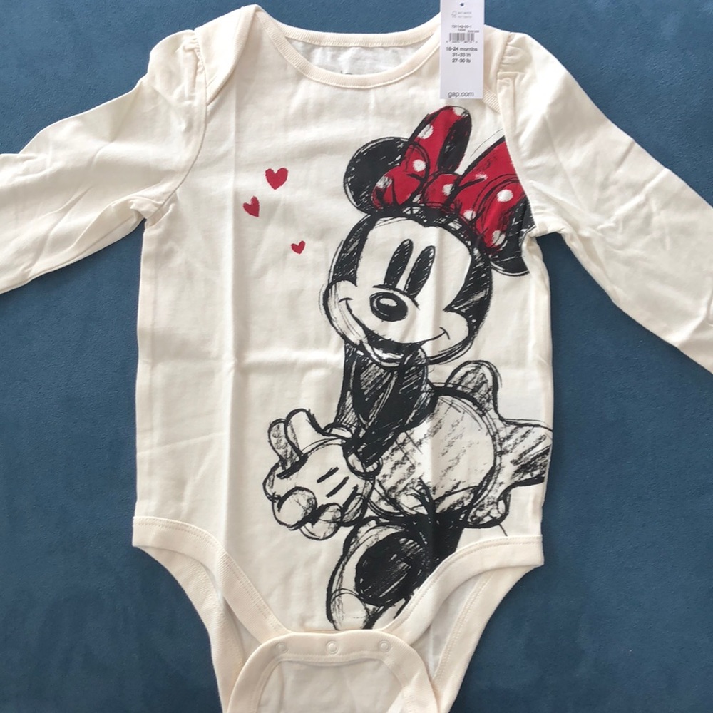 GAP - Disney Minnie Mouse Long Sleeve Onesie (NWT)